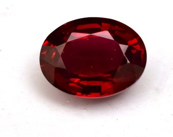 Natural Garnet 7.25 Ct Certified Oval Cut Loose Gemstone