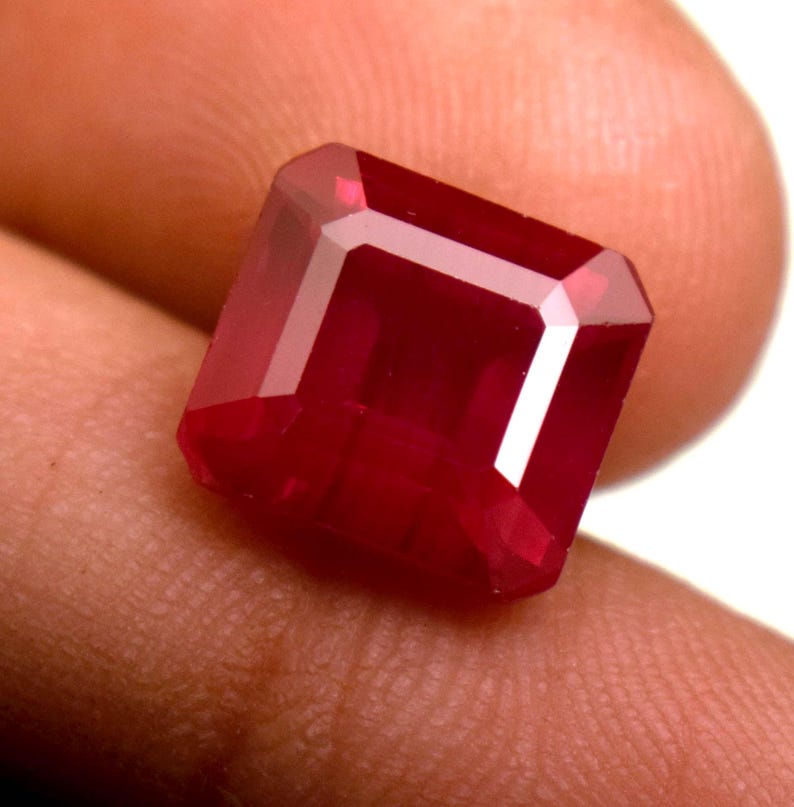 Sharp Rubygem Pigeon Blood Red Ruby, Emerald Cut, Certified Loose Gemstone, 5.95 Ct ...