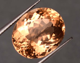 Natural Morganite Peach Color 10  Ct Oval Cut Loose Gemstone