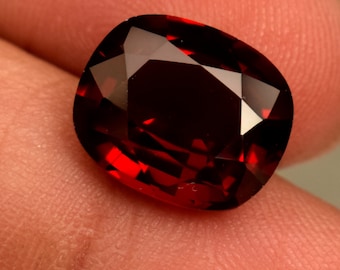 Natural Garnet 6.05 Ct Certified Cushion Cut Loose Gemstone