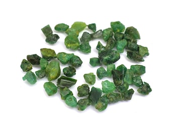 Tsavorite Crystal Chips  Raw Tsavorite Gemstone Chips  Rough Tsavorite Garnet Rough Lot 3 To 6 MM