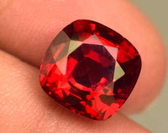Natural Garnet 9.40 Ct Certified Cushion Cut Loose Gemstone