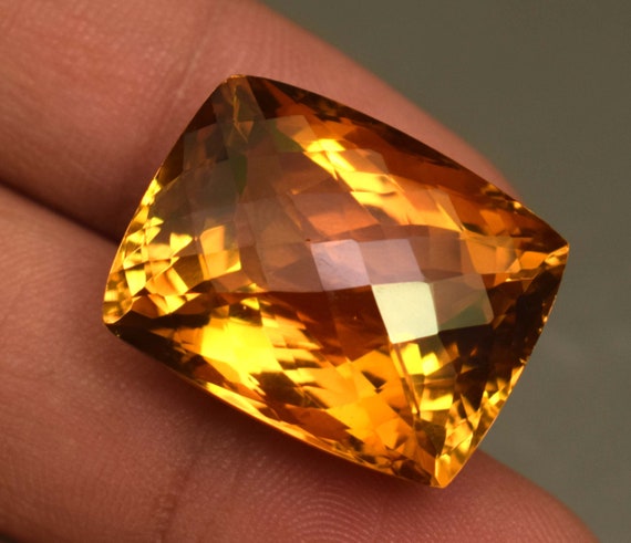 Citrine Naturelle - Pierre Précieuse Carrée De 10,02 Carats - Non Chauffée - Certifiée GIL - Neuf