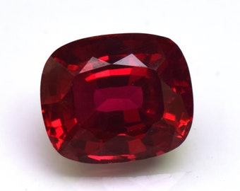 Natural Garnet 9.05 Ct Certified Cushion Cut Loose Gemstone