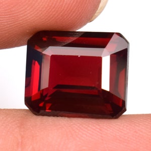 Natural Garnet 10 Ct Certified Emerald Cut Loose Gemstone