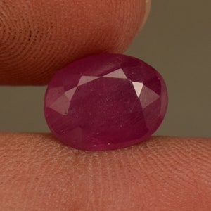 Piedra preciosa de rubí rojo natural certificada de 3,30 ct, piedra preciosa suelta de corte ovalado calentada en Mozambique