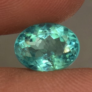 Natural Certified Paraiba Blue Apatite Gemstone 1.60 Ct Oval Cut Loose Gemstone From Brazil