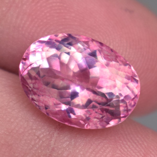 Genuine Natural Pink Topaz Gemstone Certified Oval Cut 8.15 Ct Loose Gemstone For Ring Use COATED