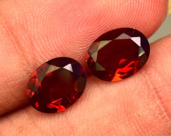 Almandine Red Garnet Oval Cut 3.70 Ct 7 x 9 mm Loose Gemstone  2 psc Lot For Jewelry Making