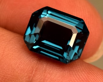Natural Blue Indicolite Tourmaline 6.65 Ct Emerald Cut Loose Gemstone For Ring Use Treated