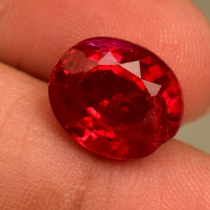 Rubí rojo natural certificado de 8,05 ct, piedra preciosa suelta de corte ovalado, Mozambique, calentada