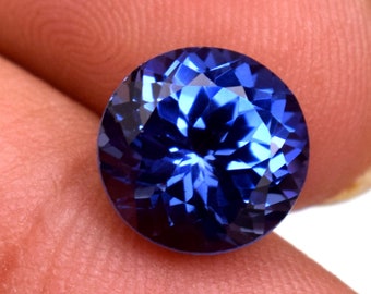 Ceylon Blue Sapphire 3.95 Ct Faceted Round Shape Certified Loose Gemstone