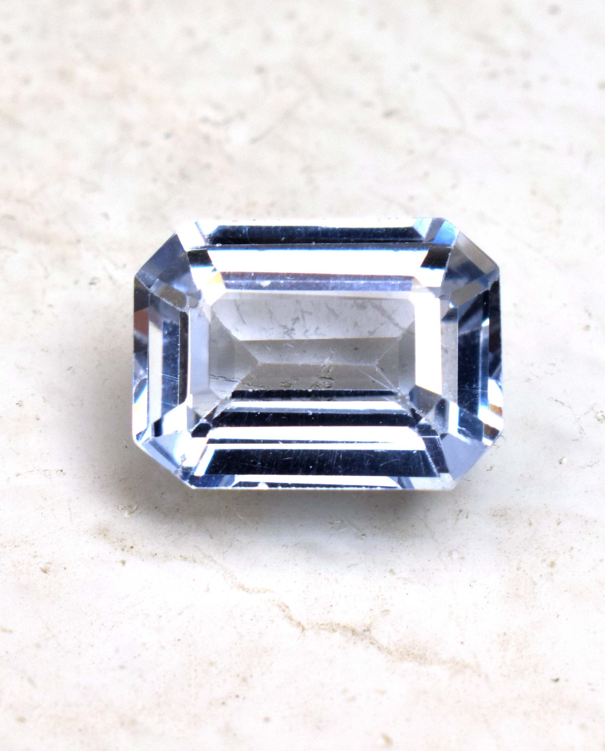 10,60 Karat Natürlicher Loser Schweizer Blautopas Stein Smaragdschliff Afrikanischer Edelstein