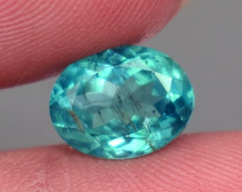 Natural Certified Paraiba Blue Apatite Gemstone 1.60 Ct Oval Cut Loose Gemstone From Brazil