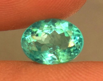Natural Certified Paraiba Blue Apatite Gemstone 1.60 Ct Oval Cut Loose Gemstone From Brazil