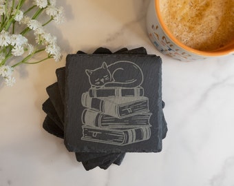 Book Coaster, Bookish Decor, Book Nook, Book Club Gift, Bookish Accessory, Book Lover, Slate Coaster, Literary Gift