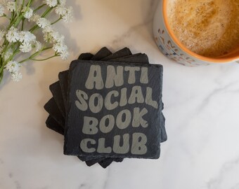 Book Coaster, Bookish Decor, Book Nook, Book Club Gift, Bookish Accessory, Book Lover, Slate Coaster, Literary Gift