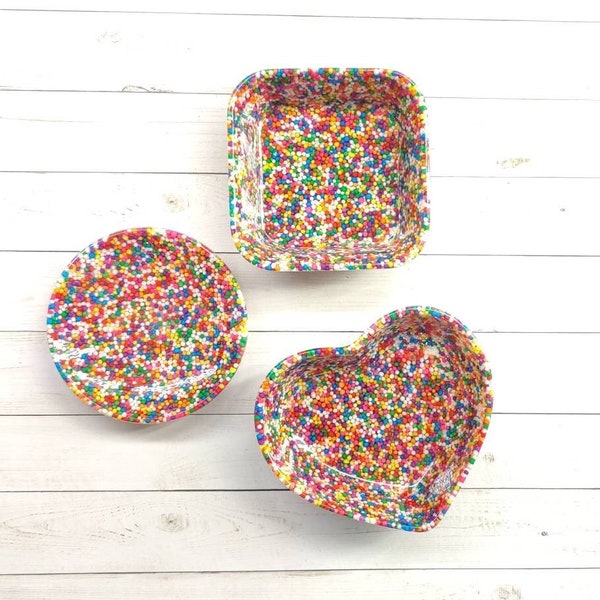 Rainbow Sprinkle Small Jewelry Dish, Rainbow Candy Ring Dish, Sprinkle Tray For Jewelry, Small Trinket Tray, Jewelry Storage, Teacher Gift