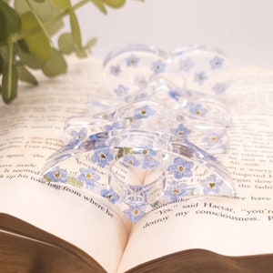 Porte-page pour pouce en résine florale, cadeau pour amoureux des livres