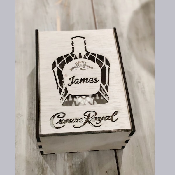 Laser cut template Crown Whiskey giftbox