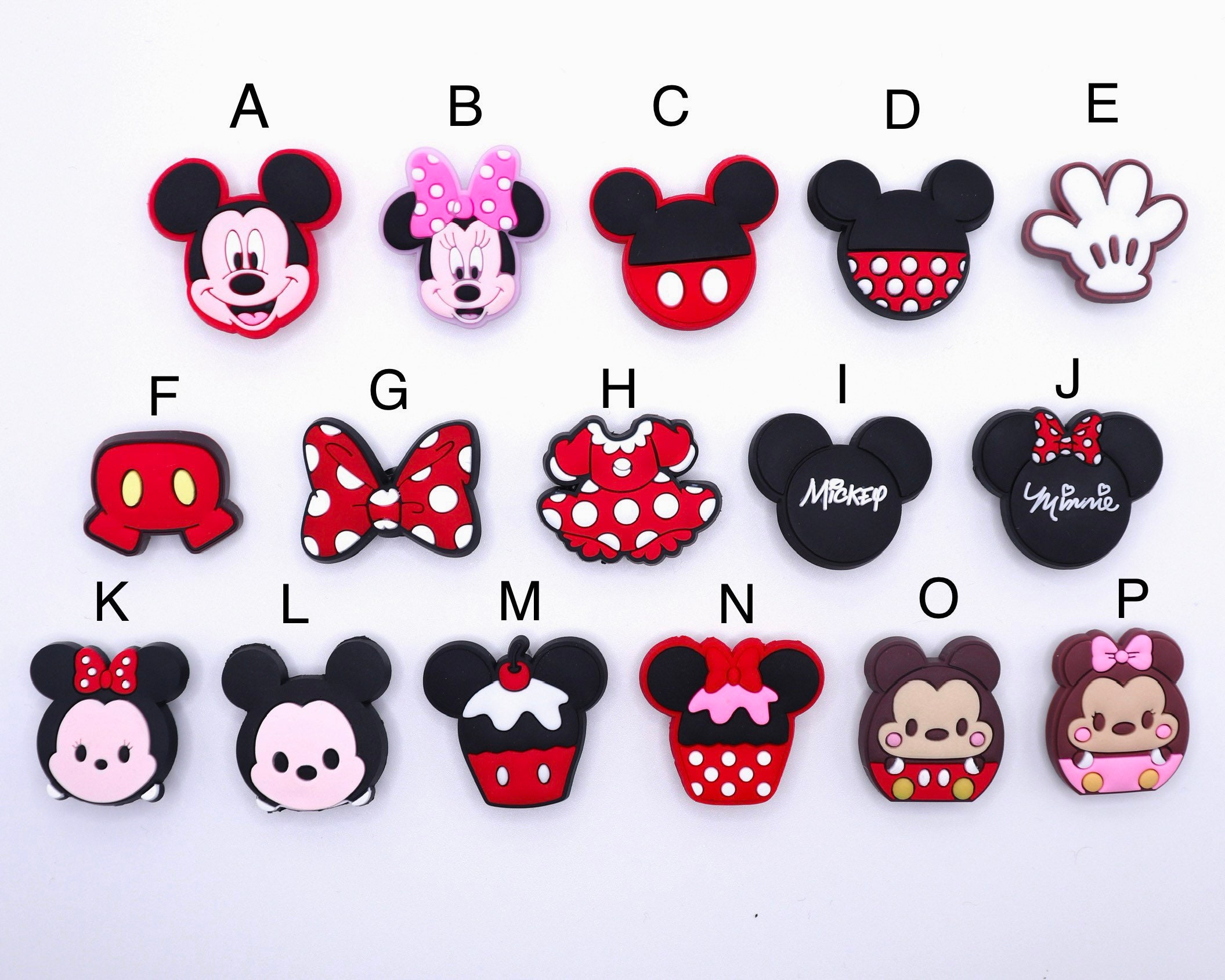 8pcs 2D PVC Shoe Charms Disney Mickey Minnie 39 