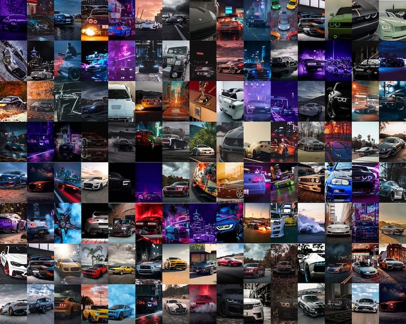 125 JDM Car Wall Collage Kit Sports Car Collage Kit Etsy UK