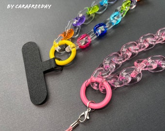 Chunky Acrylic Chain Phone Wristlet, Holiday Phone Strap