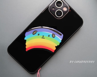 Rainbow Bear MagSafe Phone Grip: Cute Phone Stand