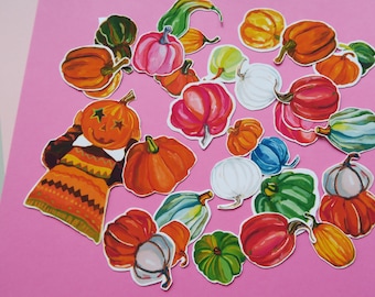 Pumpkin Stickers: Waterproof Fall Stickers for Journaling & Crafts