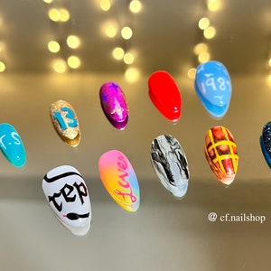 Taylor&#39;s version - The Eras Tour Press on nails, Taylor&#39;s Albums nails, fake nails, concert nails for Swifties, - 10 Pc Press On Nails