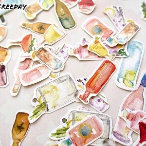 15 PCS Cocktail Sticker Pack - Matte Kawaii Wine stickers, Alcohol sticker pack, Cute drink sticker pack, scrap book,water resistant sticker image 7