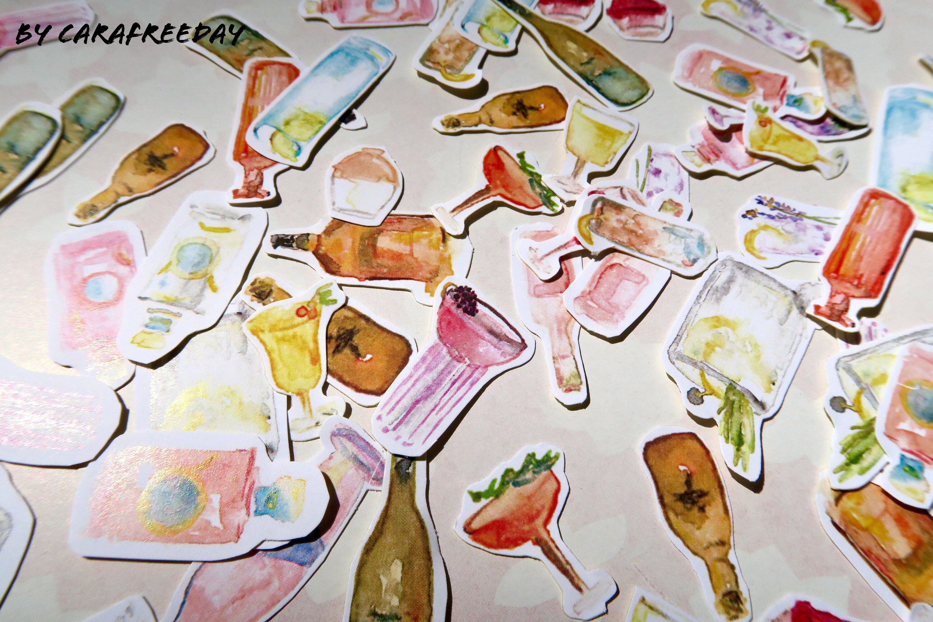 15 PCS Cocktail Sticker Pack - Matte Kawaii Wine Stickers, Alcohol ...