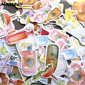 15 PCS Cocktail Sticker Pack - Matte Kawaii Wine stickers, Alcohol sticker pack, Cute drink sticker pack, scrap book,water resistant sticker image 9