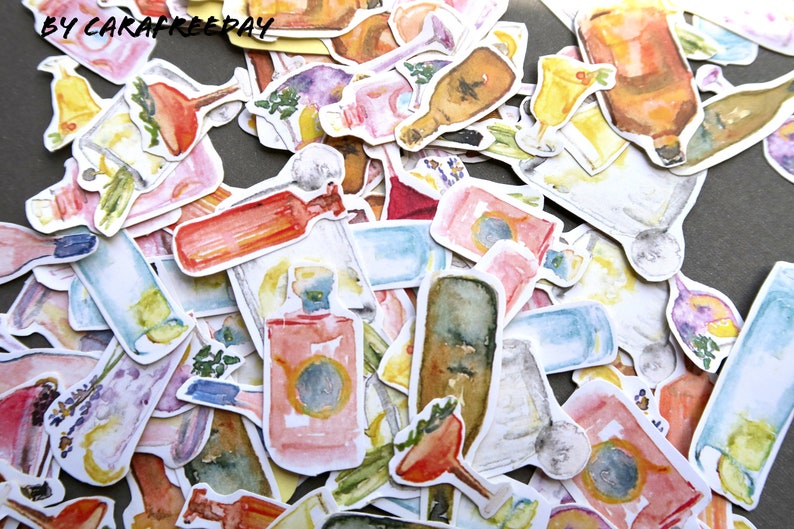 15 PCS Cocktail Sticker Pack - Matte Kawaii Wine stickers, Alcohol sticker pack, Cute drink sticker pack, scrap book,water resistant sticker image 9