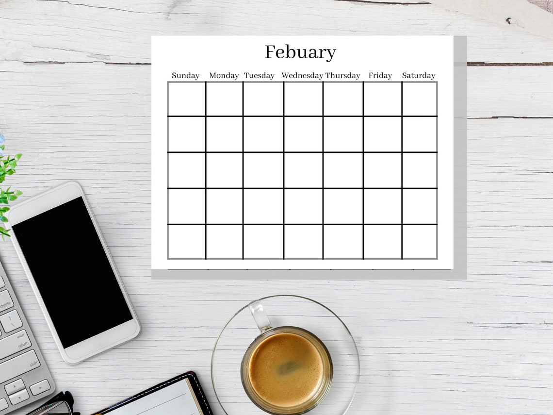 Minimalist Monthly Calendar - Etsy