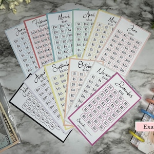 Monthly Savings Challenge, Savings Challenge Envelopes, Savings Challenge Tracker, Savings Challenge Bundle, 12 Month Savings Challenge, A6