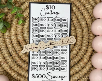 10 Dollar Saving Challenge, Savings Challenge, Savings Challenge Trackers, Savings Challenge, Envelope Challenge, 500, Laminated