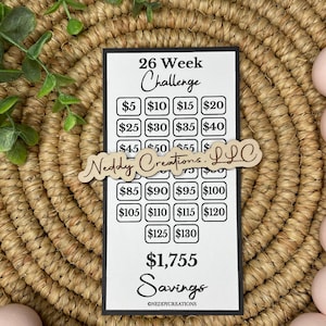 26 Week Savings Challenge: Laminated Tracker & Cash Envelope