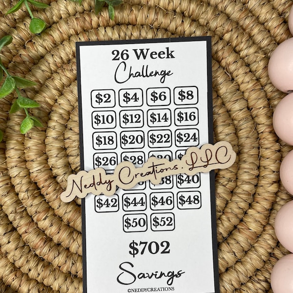 26 Week Challenge, 700, Savings Challenge Envelopes, Savings Challenge Tracker, Envelope Challenge, 26 Week Savings Challenge, Laminated