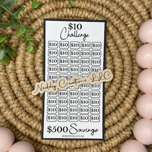 10 Dollar Saving Challenge, Savings Challenge, Savings Challenge Trackers, Savings Challenge, Envelope Challenge, 500, Laminated