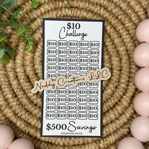 10 Dollar Saving Challenge, Savings Challenge, Savings Challenge Trackers, Savings Challenge, Envelope Challenge, 500, Laminated