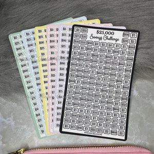 25K Savings Challenge Tracker: Laminated Money Saving Envelopes