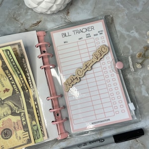 Laminated Bill Tracker Insert: Reusable A6/A7 Binder