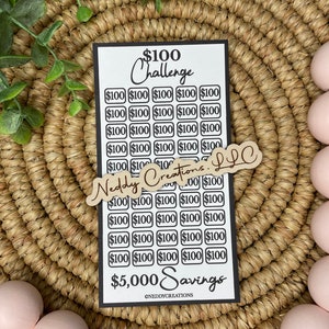100 Dollar Savings Challenge, Savings Challenge Envelopes, Savings Challenge Trackers, Savings Challenge, A6 Envelope Challenge, Laminated