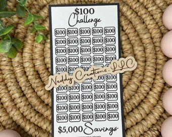100 Dollar Savings Challenge, Savings Challenge Envelopes, Savings Challenge Trackers, Savings Challenge, A6 Envelope Challenge, Laminated