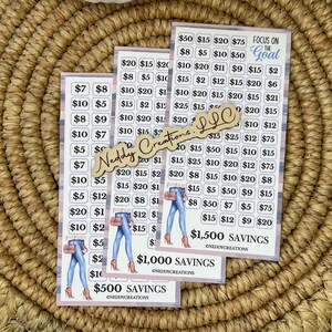 Savings Challenge Bundle, Bundle, Savings Challenge, Savings Challenge Envelopes, A6, Savings Challenge Tracker, 500, 1000, 1500, Laminated