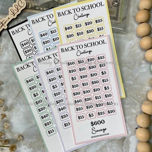 Back to School Savings Challenge, Savings Challenge Envelopes, Savings Challenge Tracker, Savings Challenge, 600 Challenge, Laminated