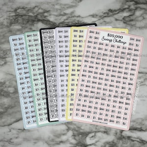 30K Savings Challenge Tracker: Laminated Money Saving Tool