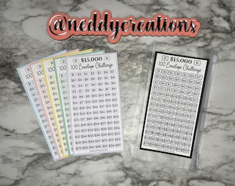 100 Envelope Challenge, Money Saving Challenge, Savings Challenge Envelopes, Savings Challenge Tracker, Envelope Challenge, 15K, Laminated
