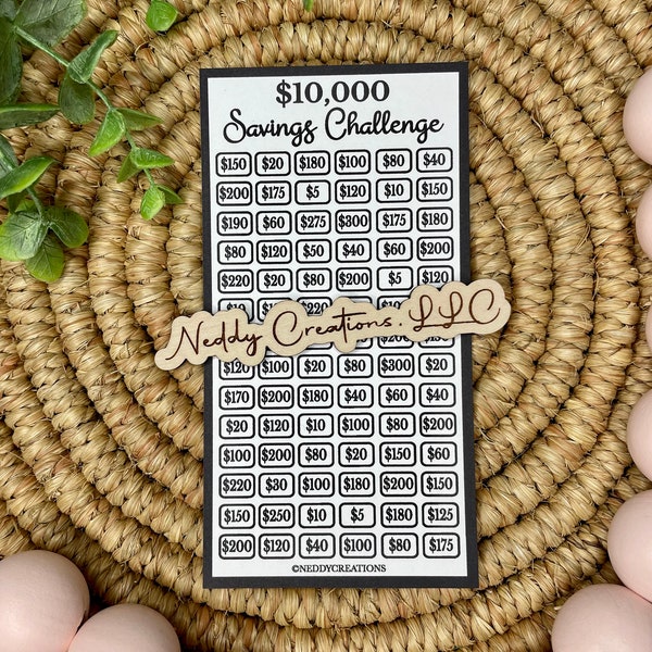 10000 Dollar Savings Challenge, Savings Challenge Envelopes, Savings Challenge Tracker, Envelope Challenge, 10K, Laminated, A6